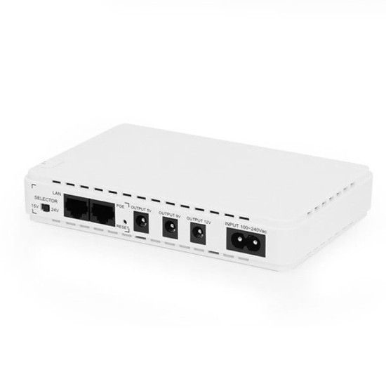SKE POE 432P Mini DC UPS 25Watt 5v 9v 12v & PoE support 15/24v (10400MAH UPDATE VERSION)