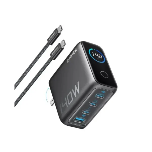 Anker Zolo Laptop Charger 140W 4-Port PD 3.1 with Touch Control USB-C Cable (B2697)
